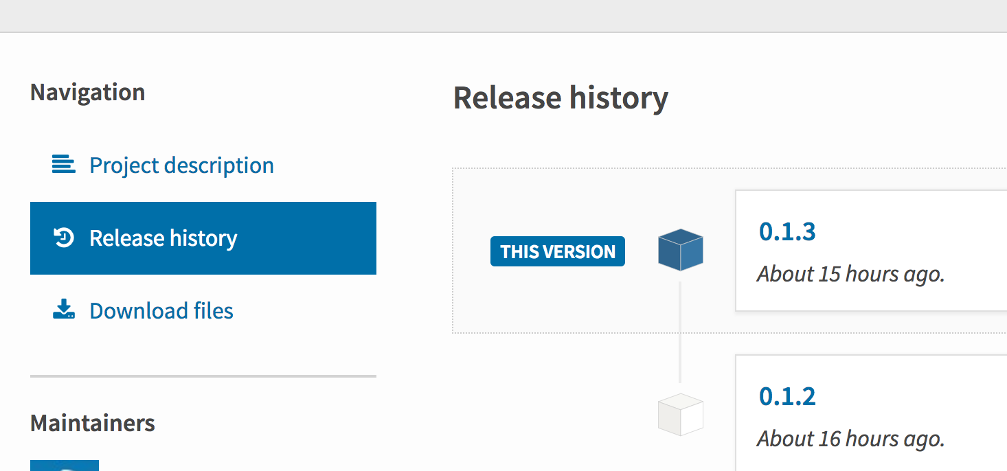 pypi my project - release history.png